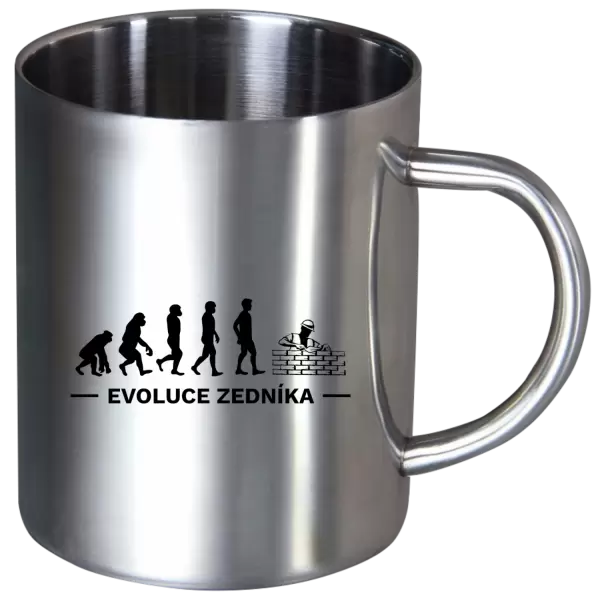 Nerezový hrnek Evoluce - zedník