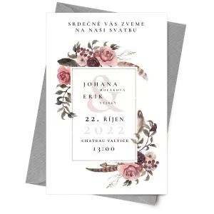 Papírové svatební oznámení GALINDA