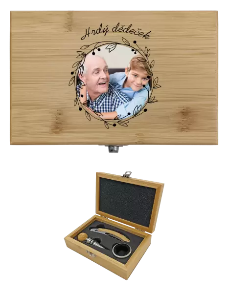 Sada k vínu dřevěná Hrdý dědeček