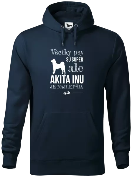 Pánska mikina Akita Inu je najlepšia
