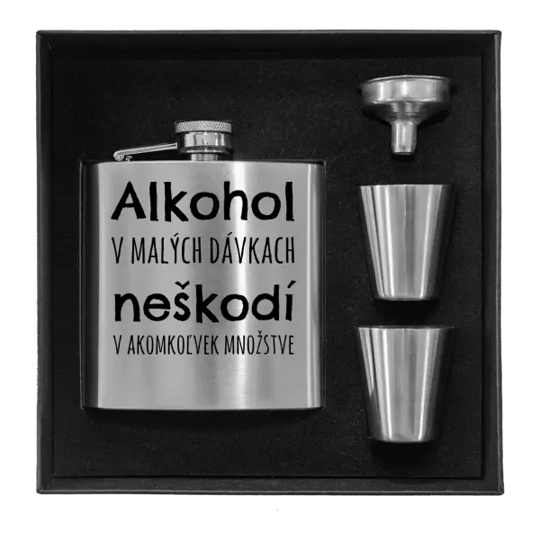 Ploskačka v krabičke Alkohol v malých dávkach neškodí v akomkoľvek množstve