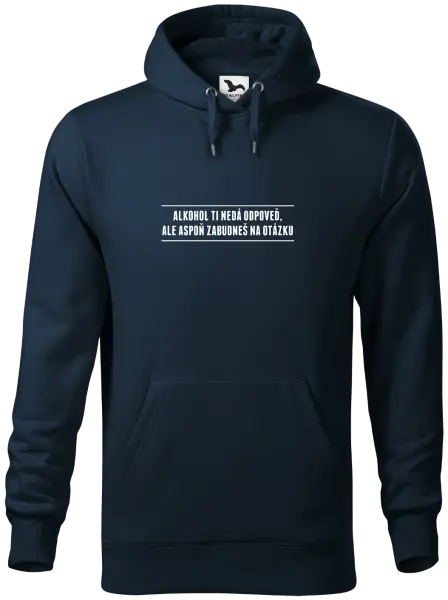 Pánska mikina Alkohol ti nedá odpoveď, ale aspoň zabudneš na otázku