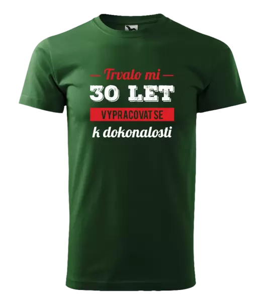 Pánské narozeninové tričko Trvalo mi x let vypracovat se k dokonalosti