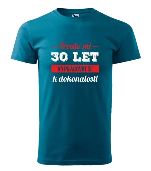 Pánské narozeninové tričko Trvalo mi x let vypracovat se k dokonalosti