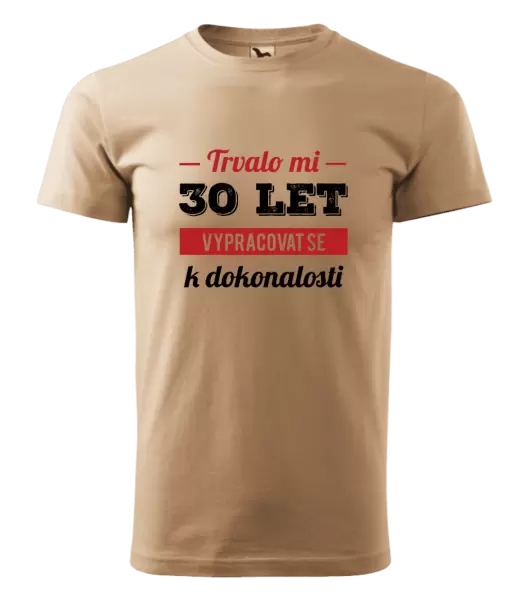 Pánské narozeninové tričko Trvalo mi x let vypracovat se k dokonalosti