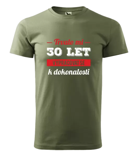 Pánské narozeninové tričko Trvalo mi x let vypracovat se k dokonalosti