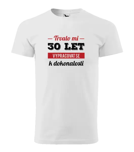 Pánské narozeninové tričko Trvalo mi x let vypracovat se k dokonalosti