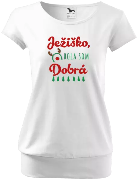 Dámske vianočné tričko Ježiško, bola som dobrá