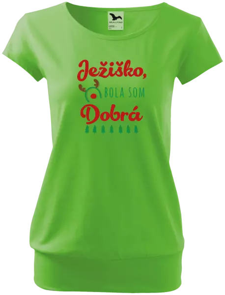 Dámske vianočné tričko Ježiško, bola som dobrá