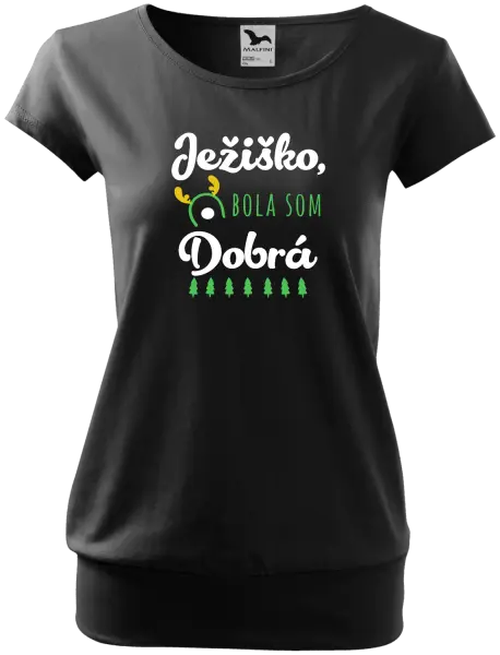 Dámske vianočné tričko Ježiško, bola som dobrá
