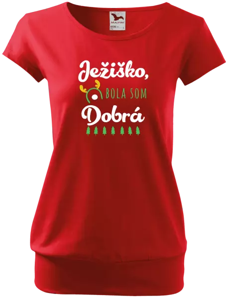Dámske vianočné tričko Ježiško, bola som dobrá