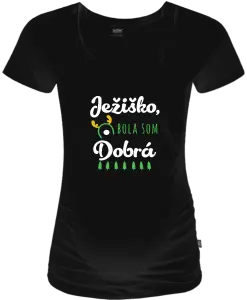Vianočné tehotenské tričko Ježiško, bola som dobrá