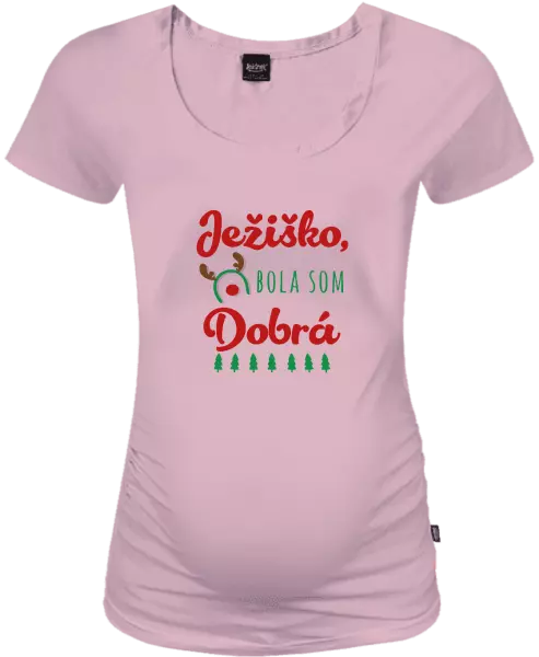 Vianočné tehotenské tričko Ježiško, bola som dobrá