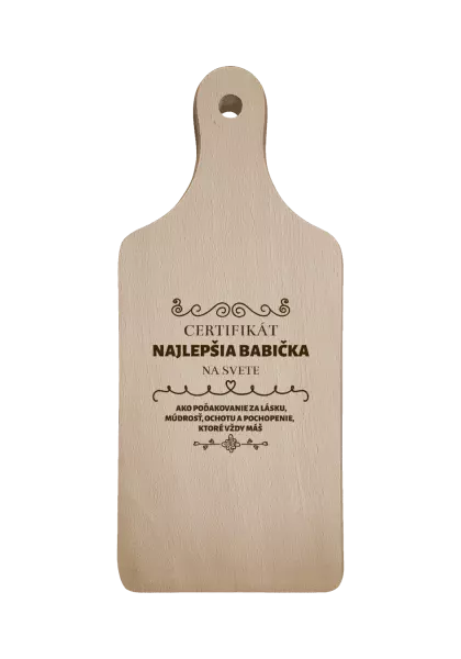 Doštička Certifikát najlepšia babička na svete