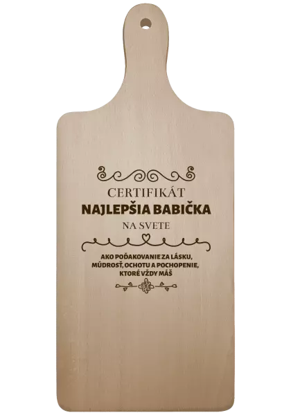 Doštička Certifikát najlepšia babička na svete