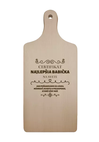 Doštička Certifikát najlepšia babička na svete