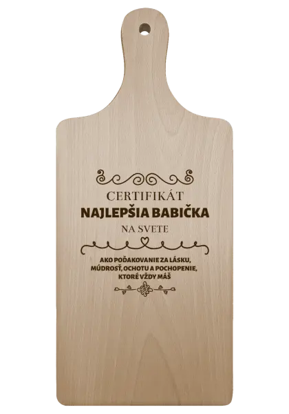 Doštička Certifikát najlepšia babička na svete