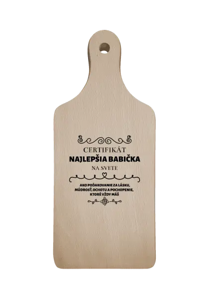 Doštička Certifikát najlepšia babička na svete