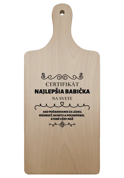 Doštička Certifikát najlepšia babička na svete