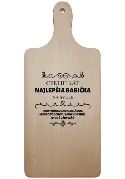 Doštička Certifikát najlepšia babička na svete