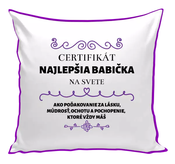 Vankúš Certifikát najlepšia babička na svete