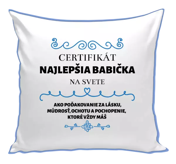 Vankúš Certifikát najlepšia babička na svete