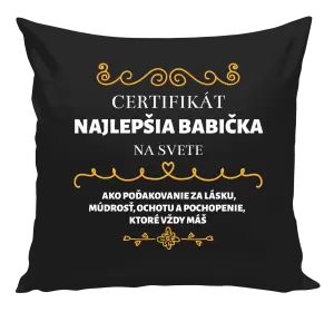 Vankúš Certifikát najlepšia babička na svete