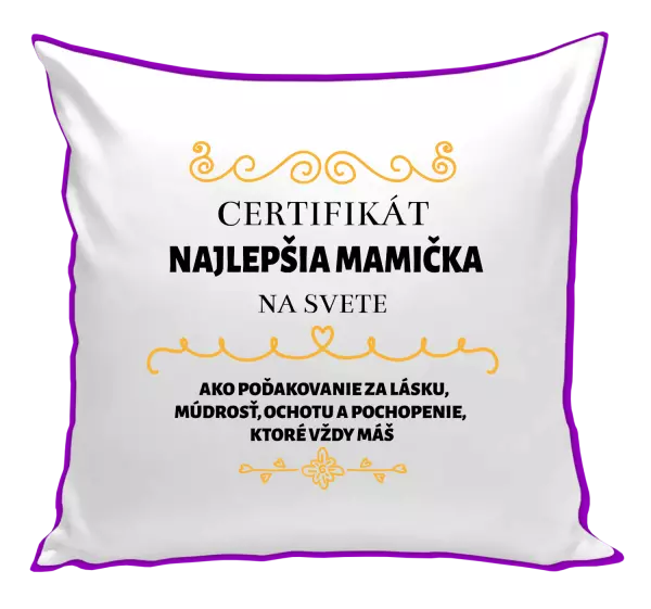 Vankúš Certifikát najlepšia mama na svete