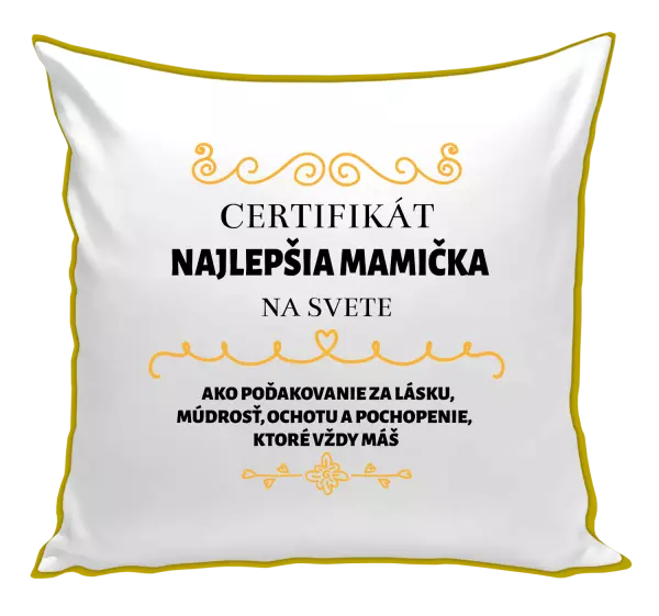 Vankúš Certifikát najlepšia mama na svete
