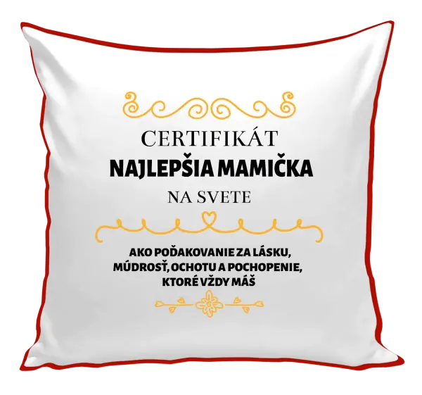 Vankúš Certifikát najlepšia mama na svete