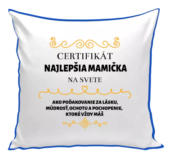 Vankúš Certifikát najlepšia mama na svete
