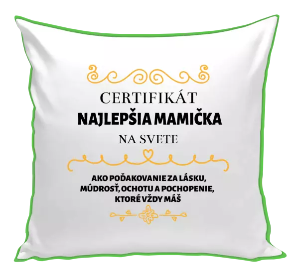 Vankúš Certifikát najlepšia mama na svete