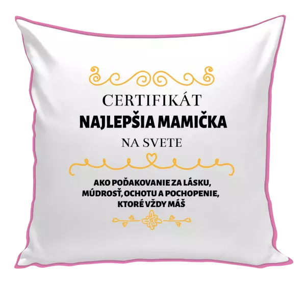 Vankúš Certifikát najlepšia mama na svete