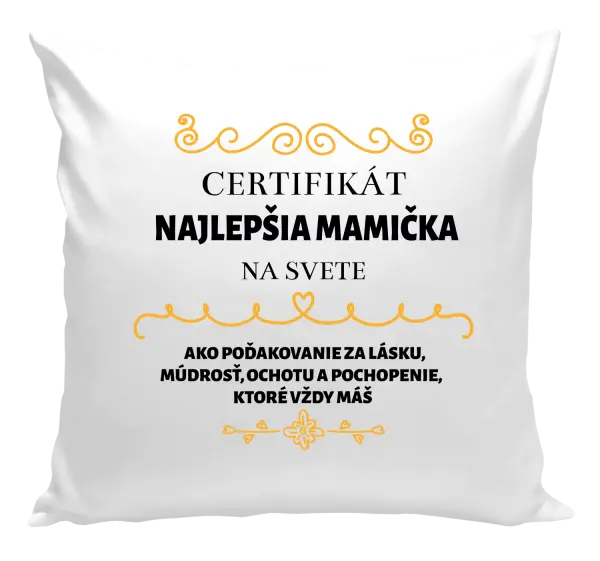Vankúš Certifikát najlepšia mama na svete