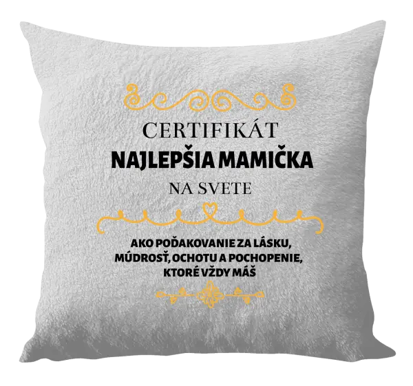 Vankúš Certifikát najlepšia mama na svete