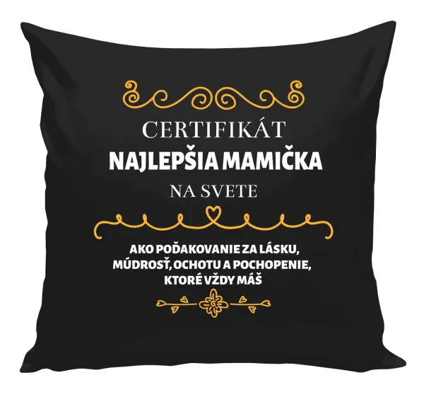 Vankúš Certifikát najlepšia mama na svete