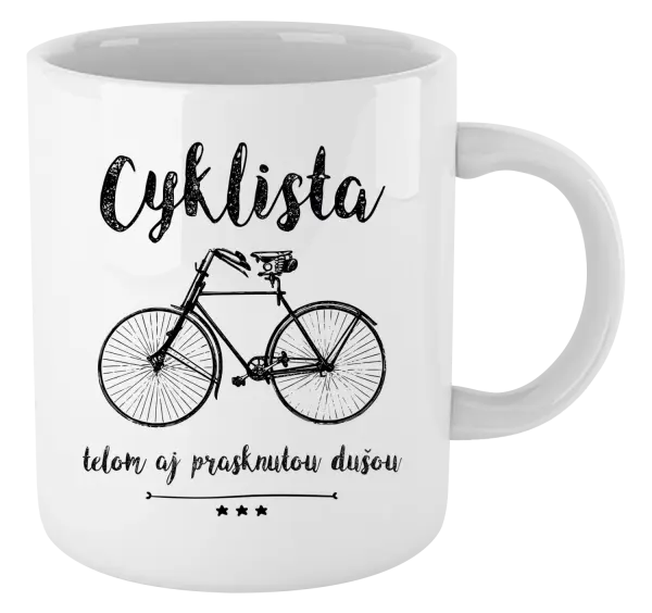 Hrnček Cyklista telom aj prasknutou dušou