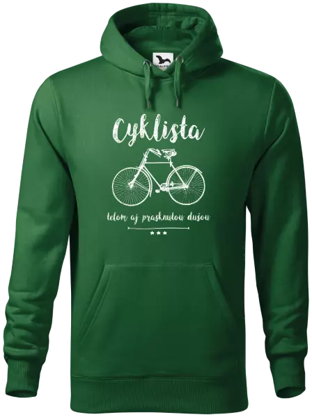 Pánska mikina Cyklista telom aj prasknutou dušou