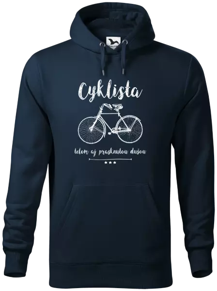 Pánska mikina Cyklista telom aj prasknutou dušou