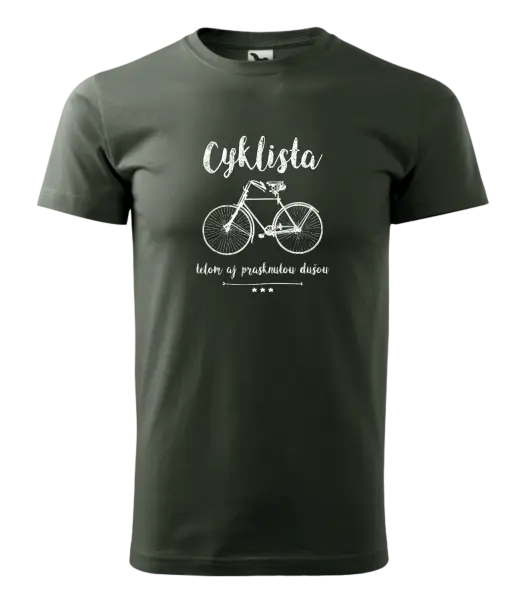 Pánske tričko Cyklista telom aj prasknutou dušou