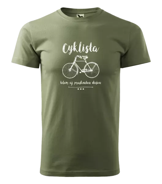 Pánske tričko Cyklista telom aj prasknutou dušou