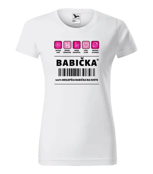 Dámske tričko Čiarový kód - babička 
