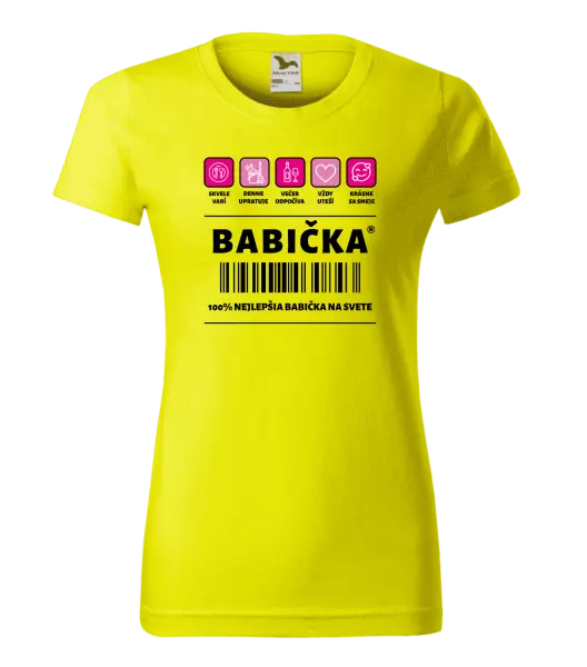 Dámske tričko Čiarový kód - babička 