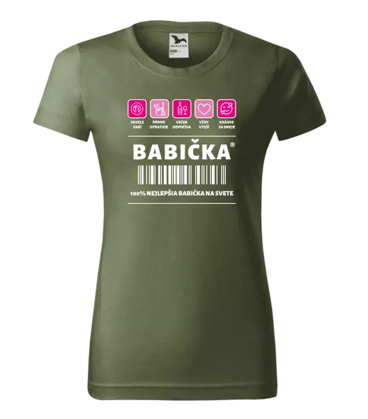 Dámske tričko Čiarový kód - babička 