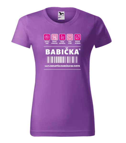 Dámske tričko Čiarový kód - babička 