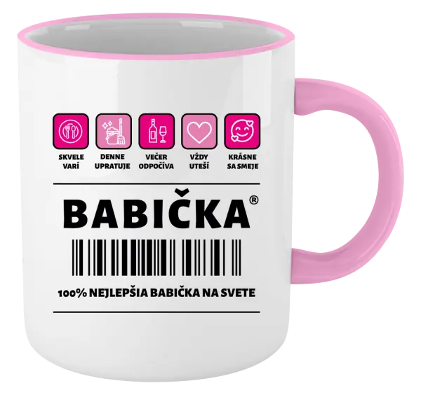 Hrnček Čiarový kód - babička 