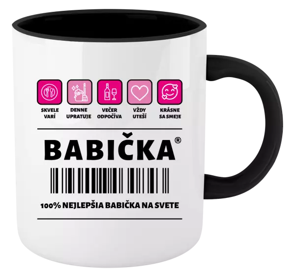 Hrnček  Čiarový kód - babička 