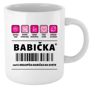 Hrnček Čiarový kód - babička 