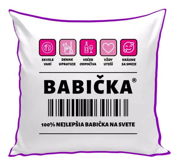 Vankúš Čiarový kód - babička 