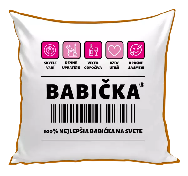 Vankúš Čiarový kód - babička 